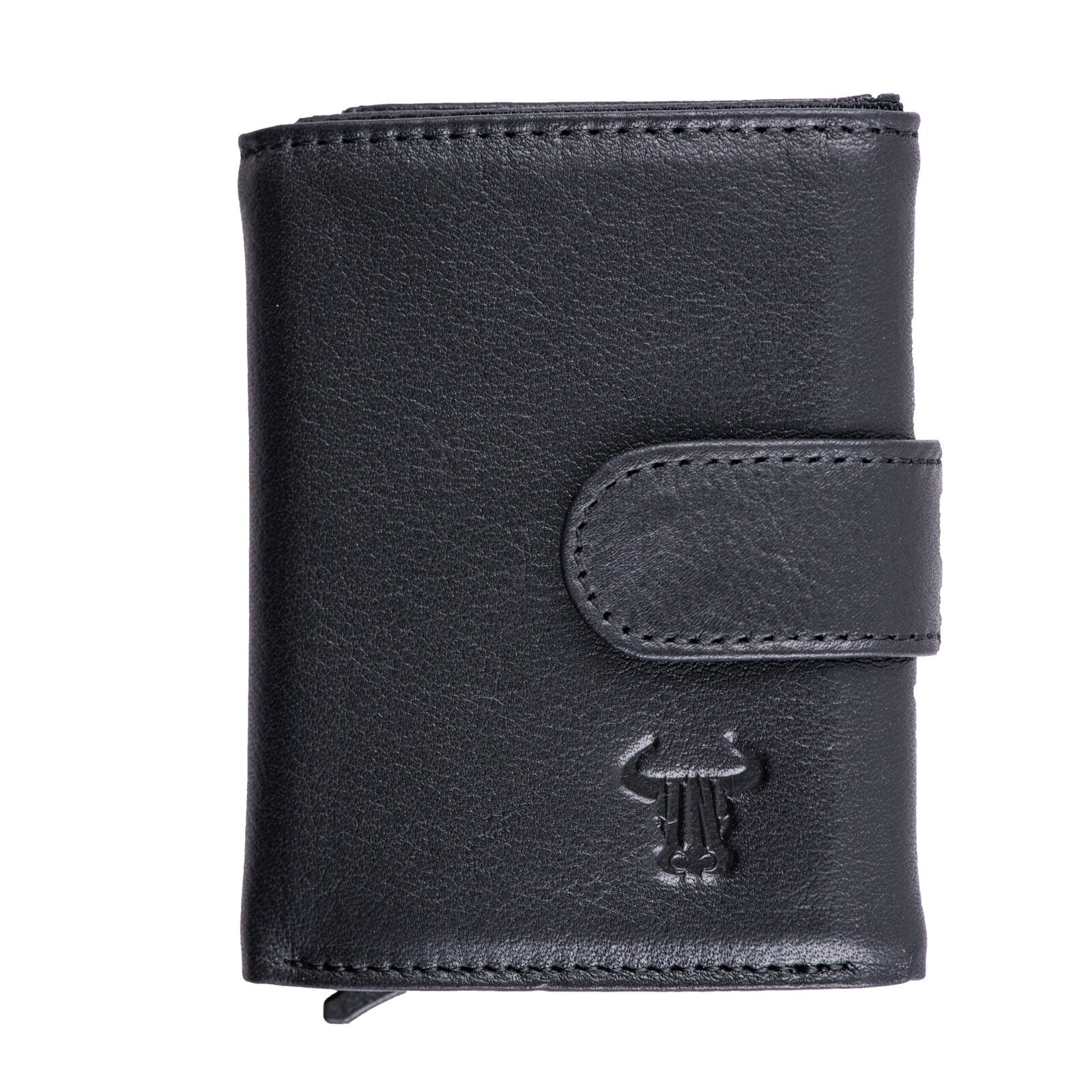 Port-card barbati din piele naturala negru Master Slide Pro,protectie RFID