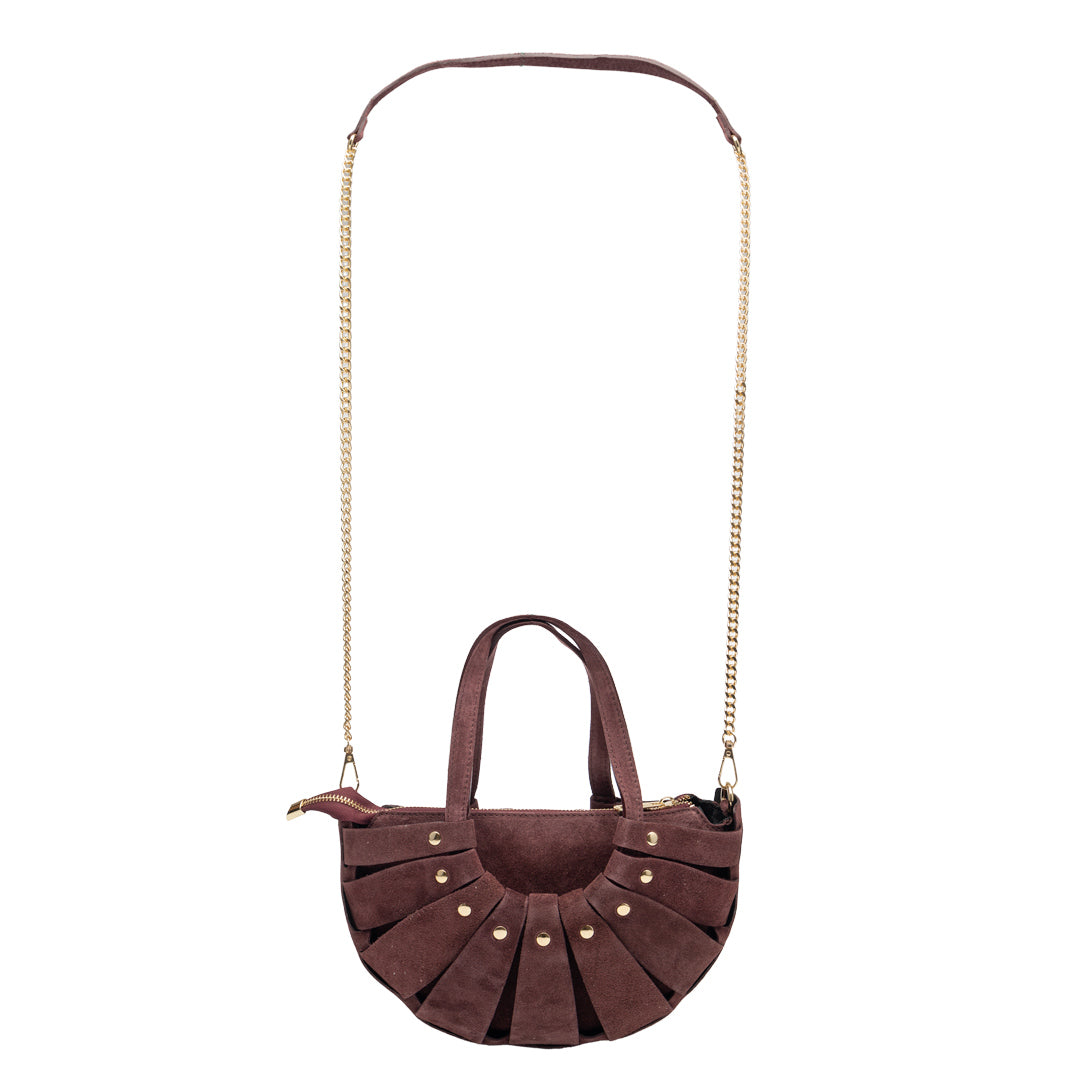 Damenhandtasche aus echtem Leder in Bordeauxrot Ruth