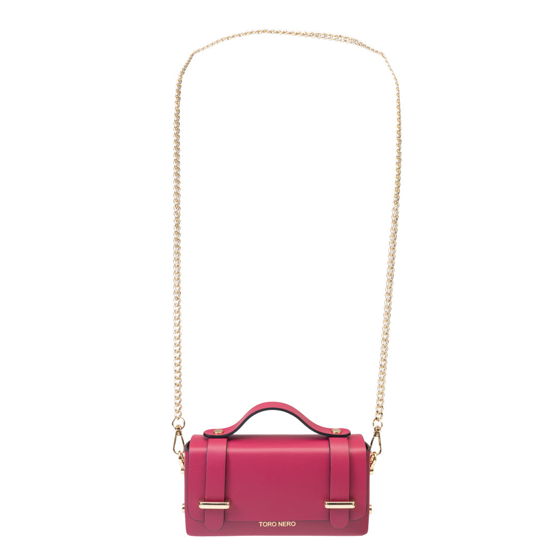 Damenhandtasche aus echtem Leder in Fuchsia, Modell Natalia