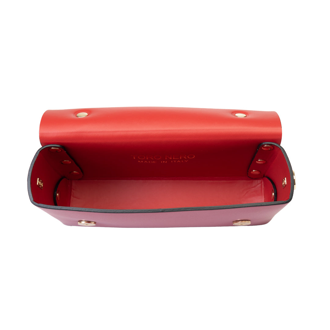 Damenhandtasche aus echtem Leder in Fuchsia, Modell Natalia