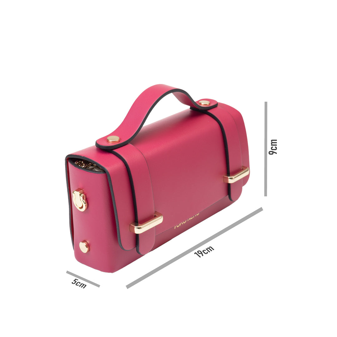 Damenhandtasche aus echtem Leder in Fuchsia, Modell Natalia