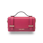 Damenhandtasche aus echtem Leder in Fuchsia, Modell Natalia