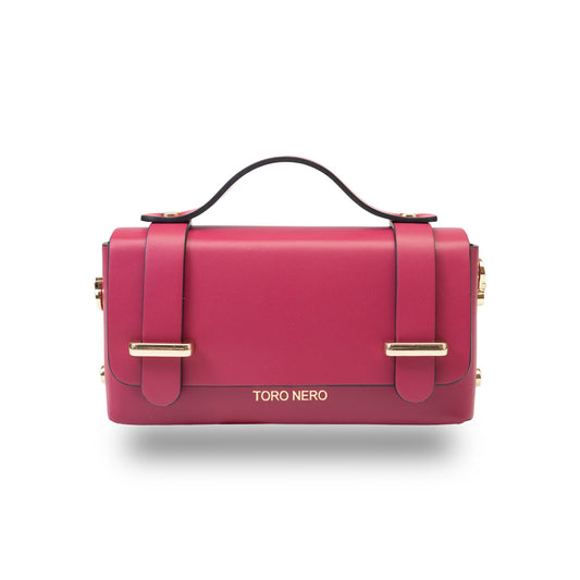 Damenhandtasche aus echtem Leder in Fuchsia, Modell Natalia