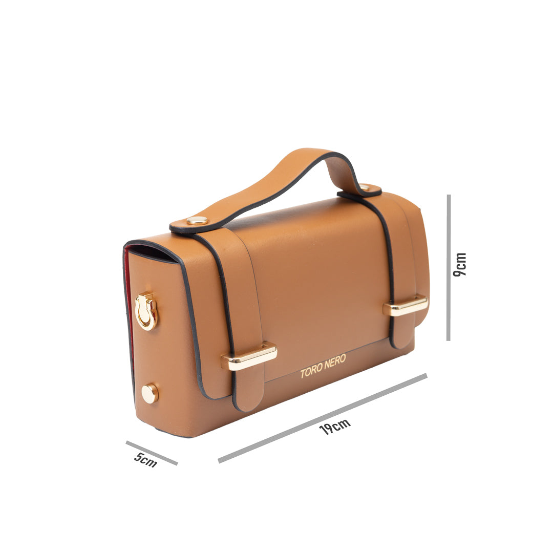 Damenhandtasche aus braunem Echtleder Natalia