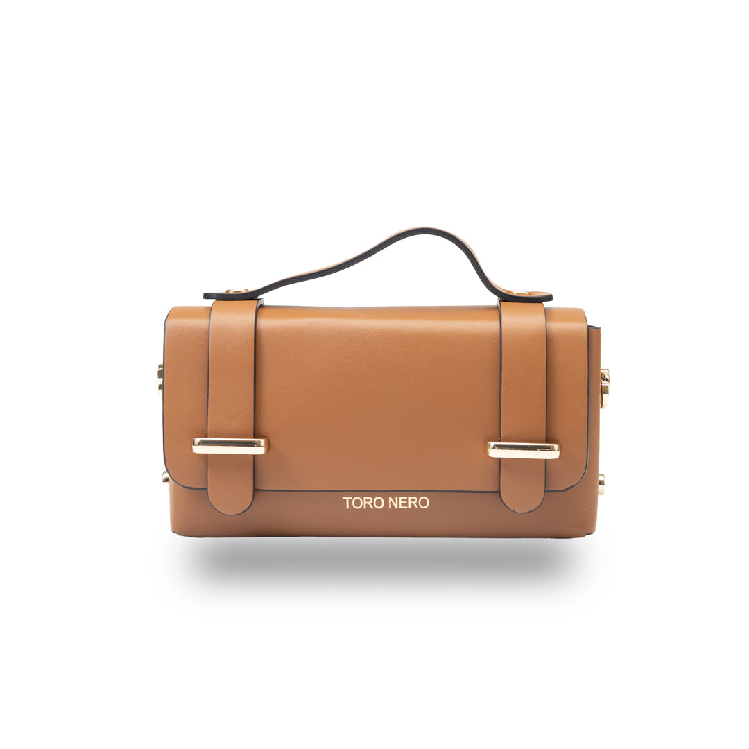Damenhandtasche aus braunem Echtleder Natalia