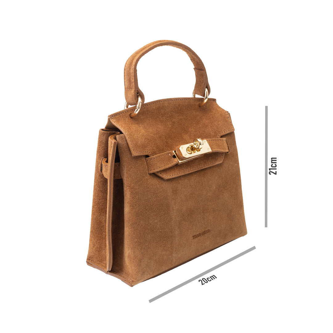 Damenhandtasche aus braunem Echtleder Renata