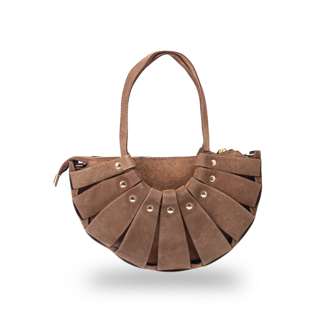 Braune Damenhandtasche aus echtem Leder Ruth