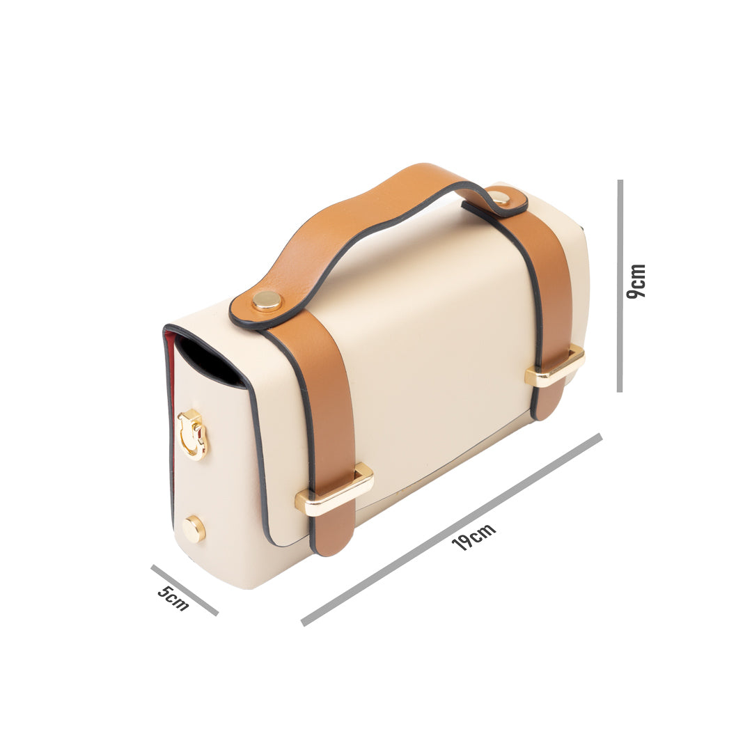 Damenhandtasche aus braun-beigem Naturleder Natalia
