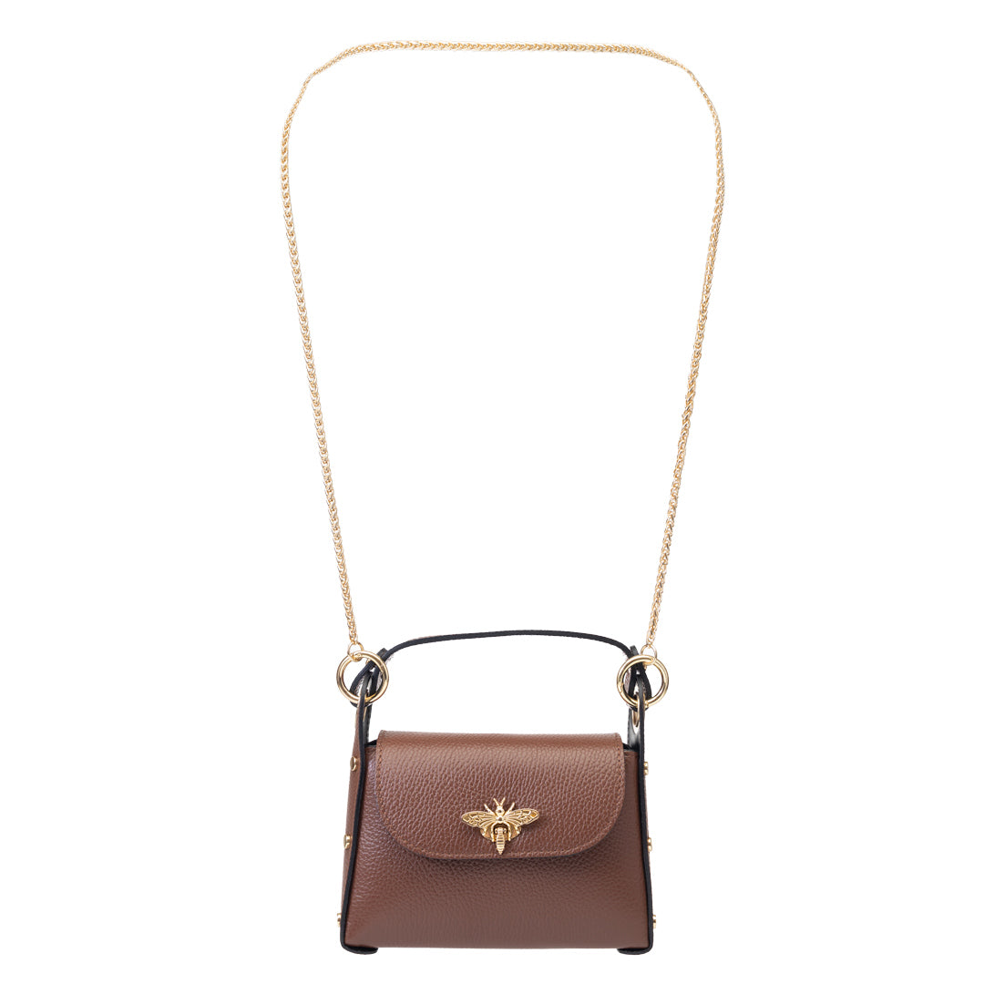 Damenhandtasche aus cognacfarbenem Echtleder Iris