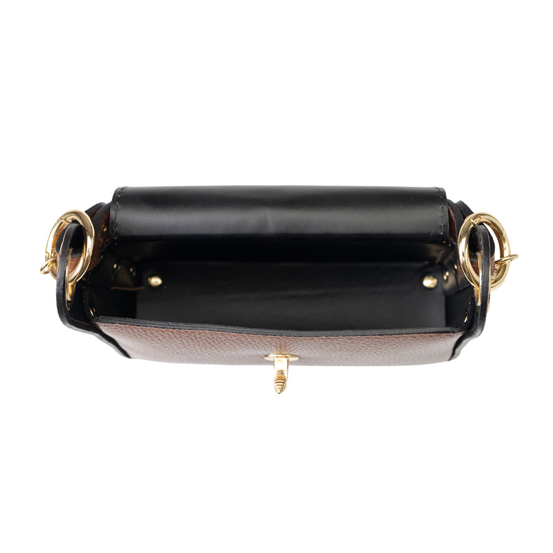 Damenhandtasche aus cognacfarbenem Echtleder Iris