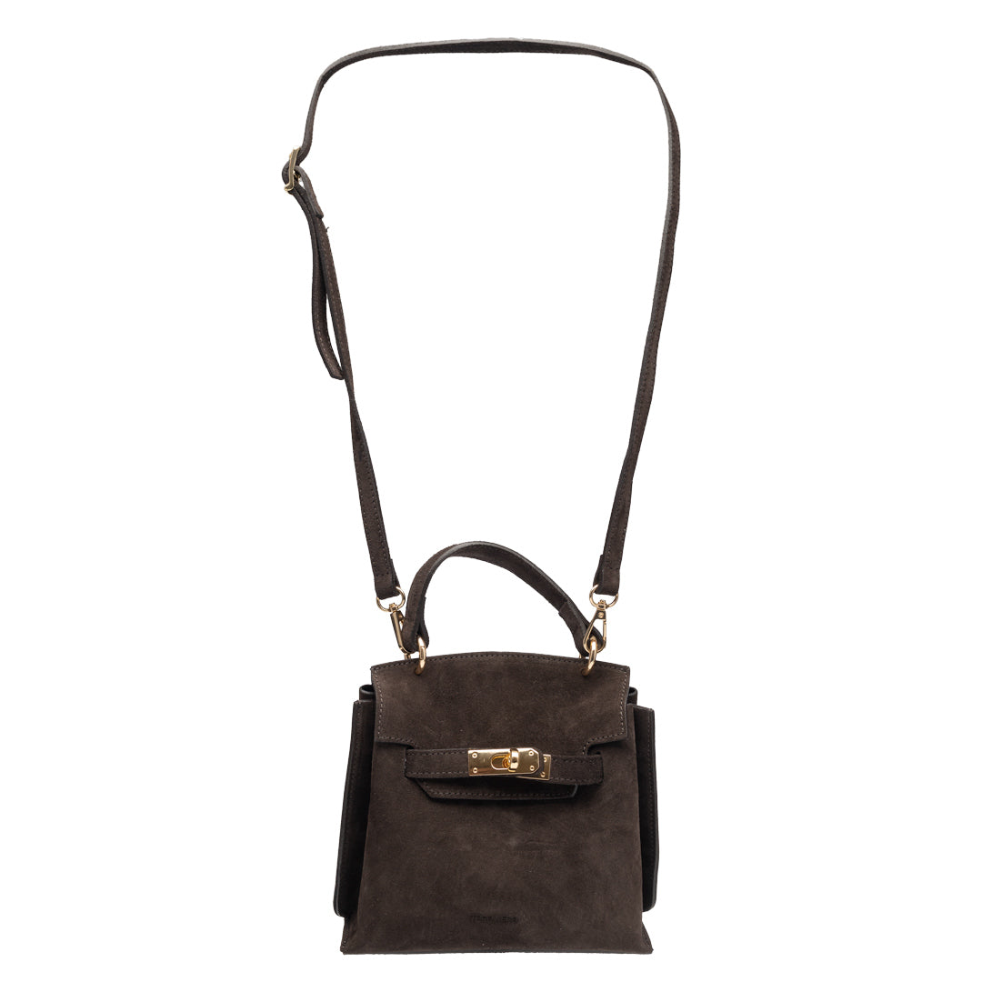 Damenhandtasche aus dunkelbraunem Echtleder Renata