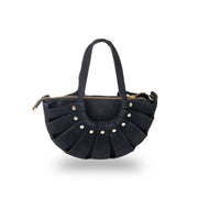 Damenhandtasche aus echtem Leder schwarz Ruth