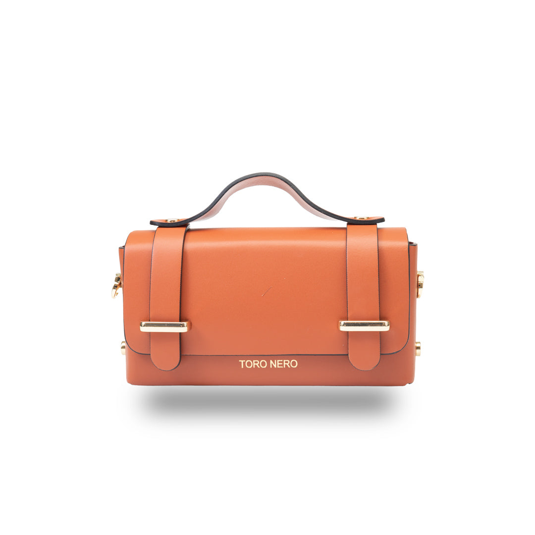 Damenhandtasche aus echtem Leder orange Natalia