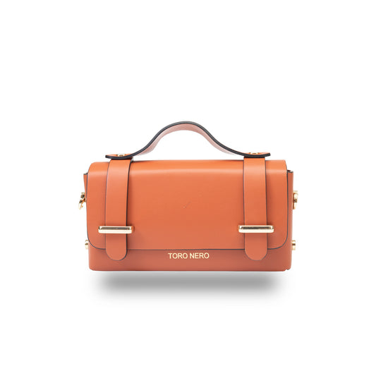 Damenhandtasche aus echtem Leder orange Natalia