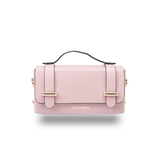 Sac à main pour femme en cuir véritable rose Natalia