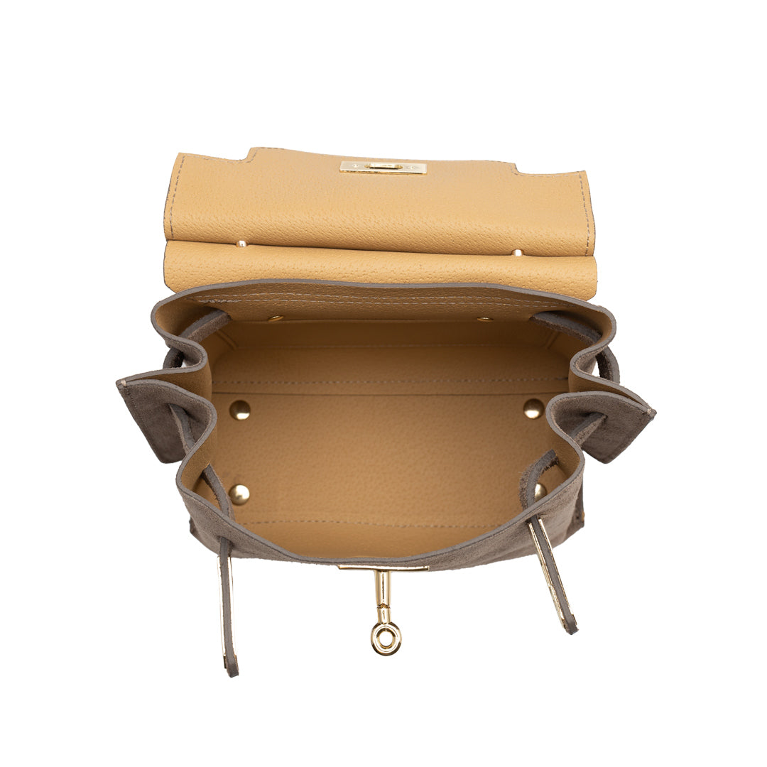 Damentasche aus echtem Leder Taupe Renata