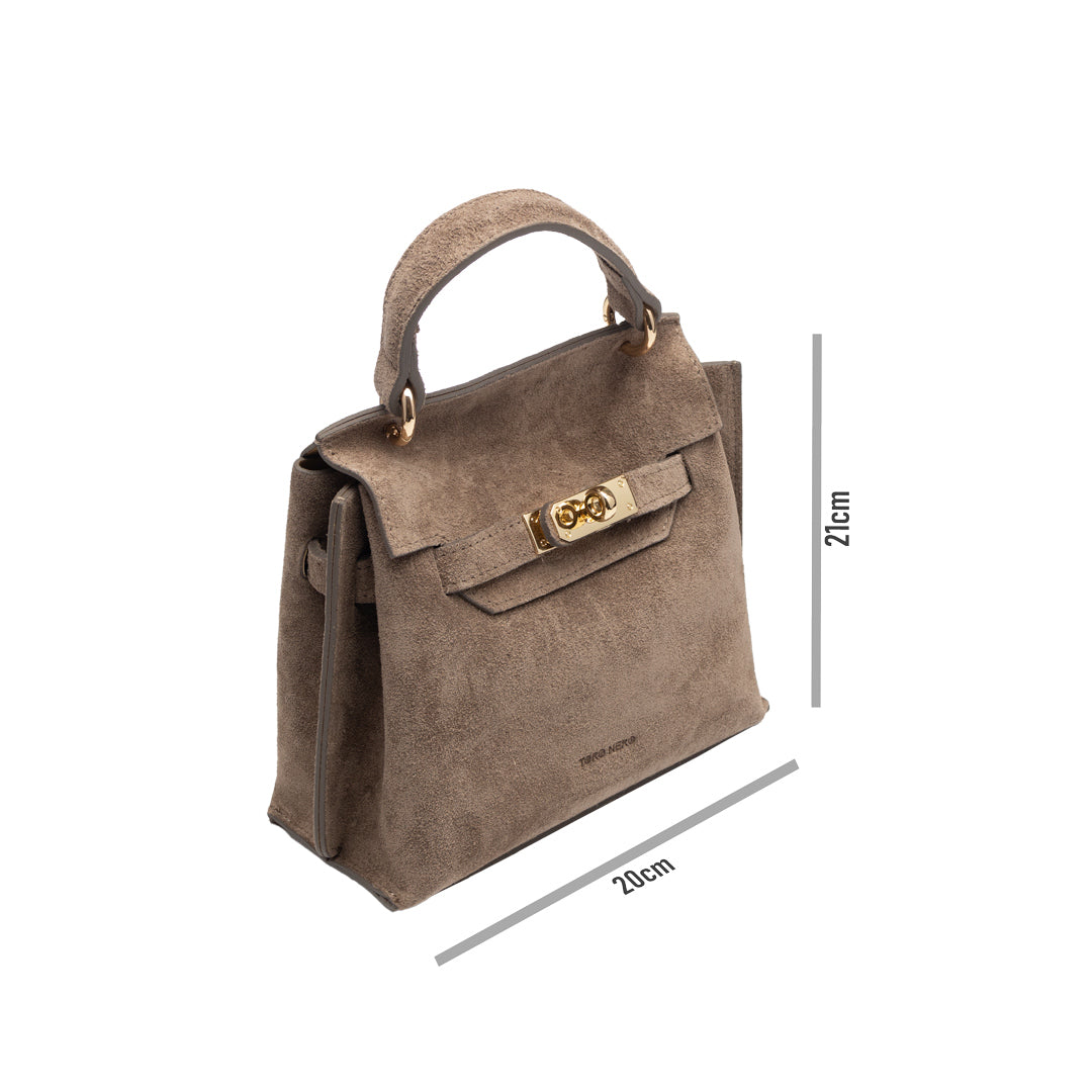 Damentasche aus echtem Leder Taupe Renata