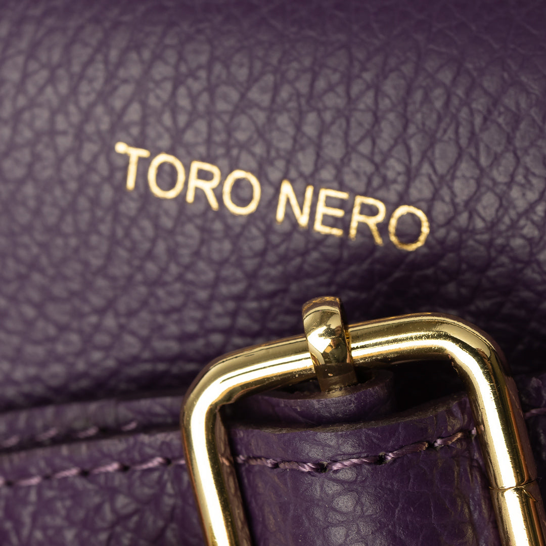 Damenhandtasche aus violettem Echtleder Mira