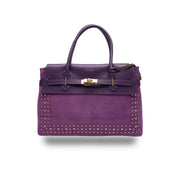 Damenhandtasche aus violettem Echtleder Mira