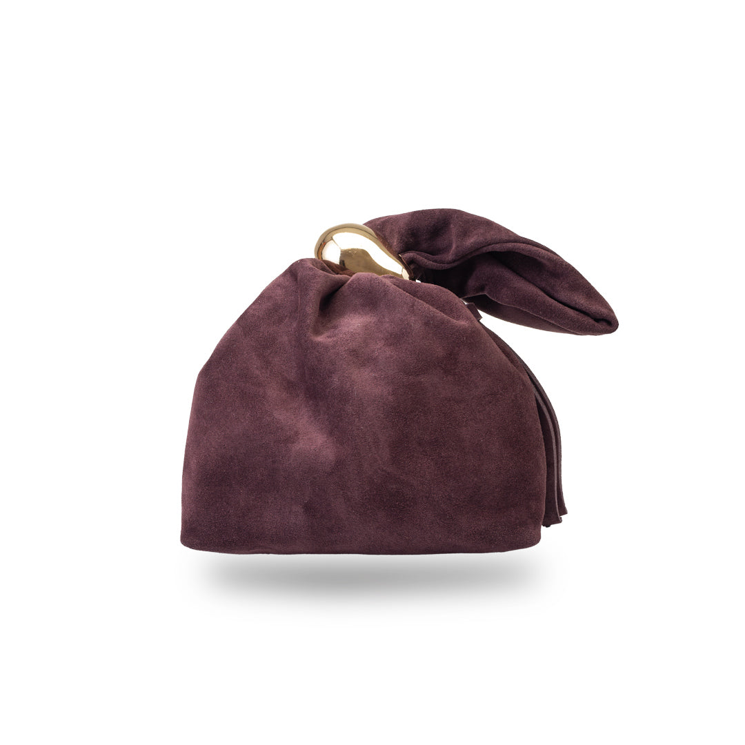 Damenhandtasche aus echtem Wildleder, Bordeaux Eliza