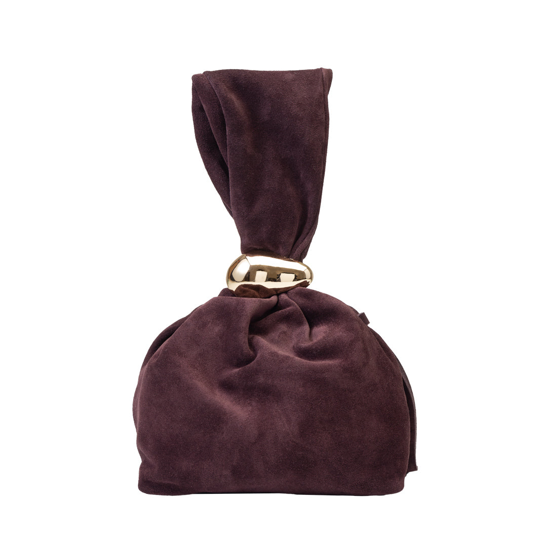 Damenhandtasche aus echtem Wildleder, Bordeaux Eliza