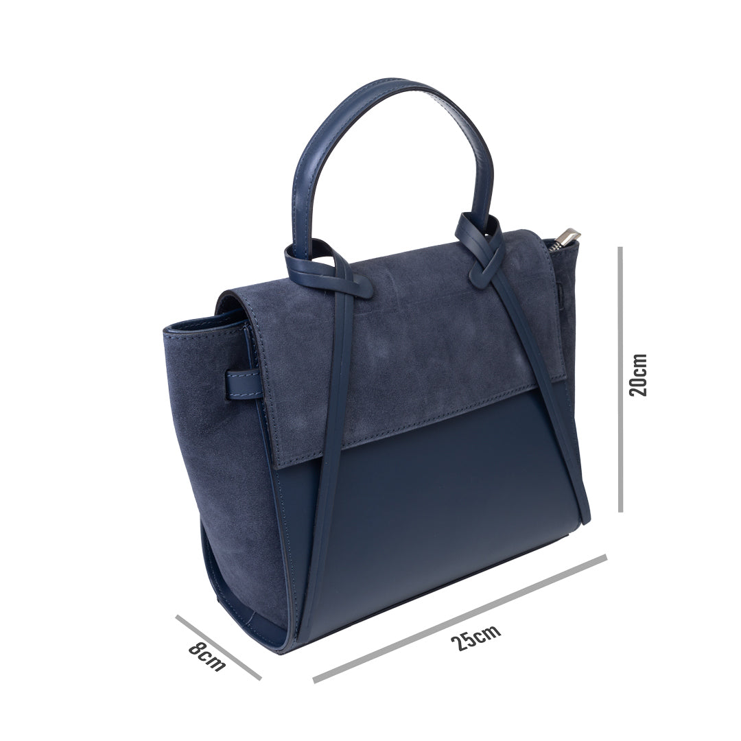 Damenhandtasche aus nachtblauem Wildleder Erika