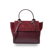 Damenhandtasche aus burgunderrotem Wildleder Erika