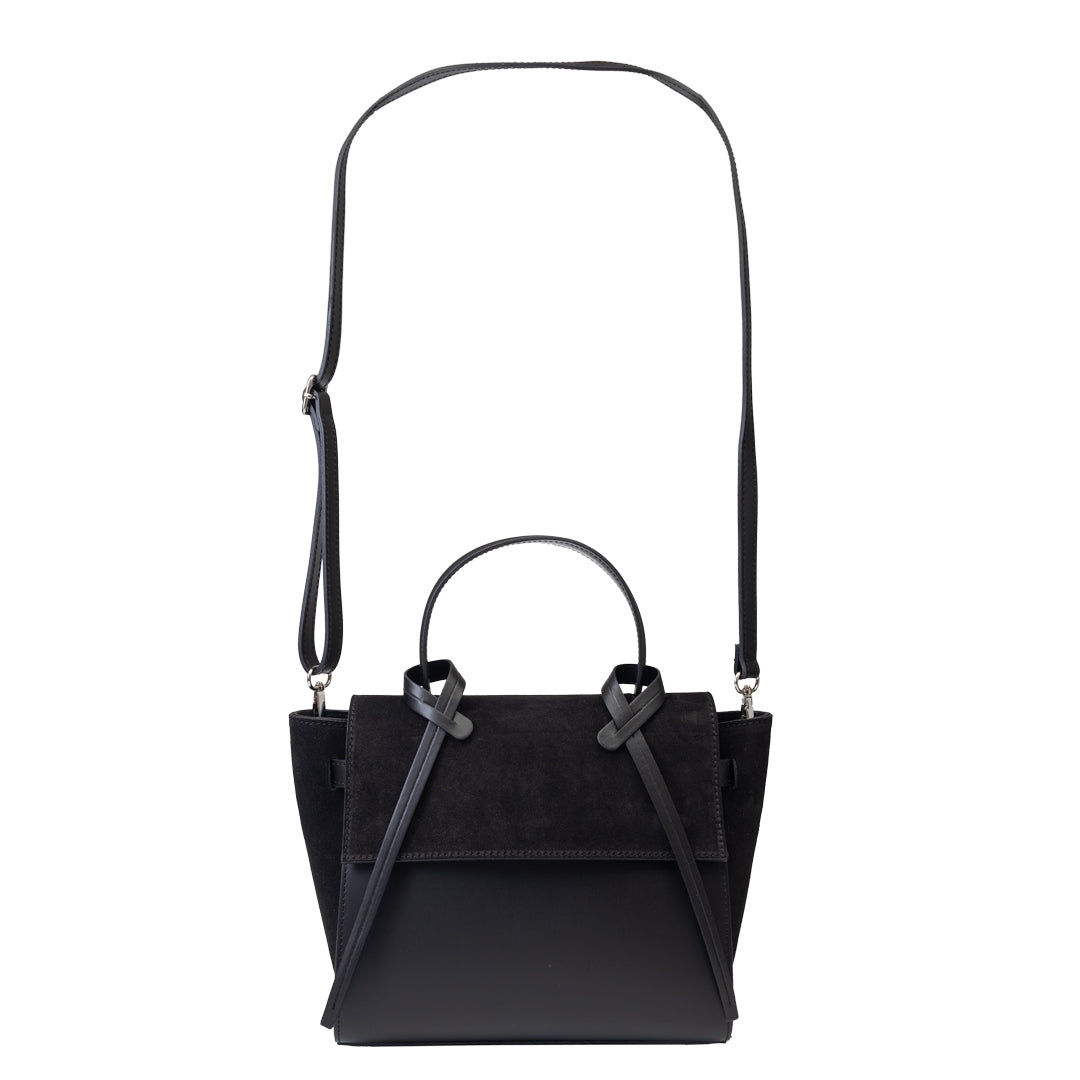 Damenhandtasche aus schwarzem Naturwildleder Erika