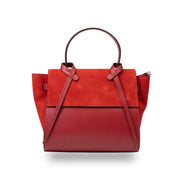Sac à main pour femme en cuir suédé naturel rouge Erika