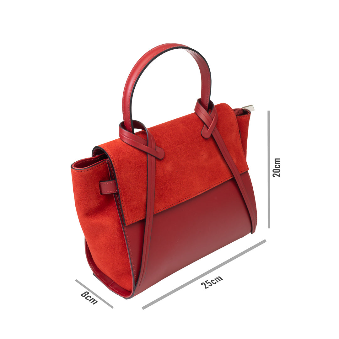 Damenhandtasche aus rotem Wildleder Erika