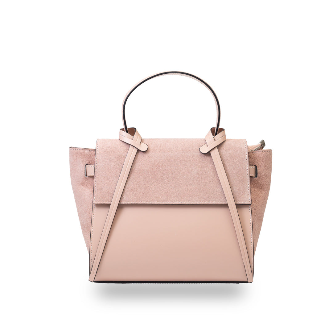 Damenhandtasche aus naturrosa Wildleder Erika