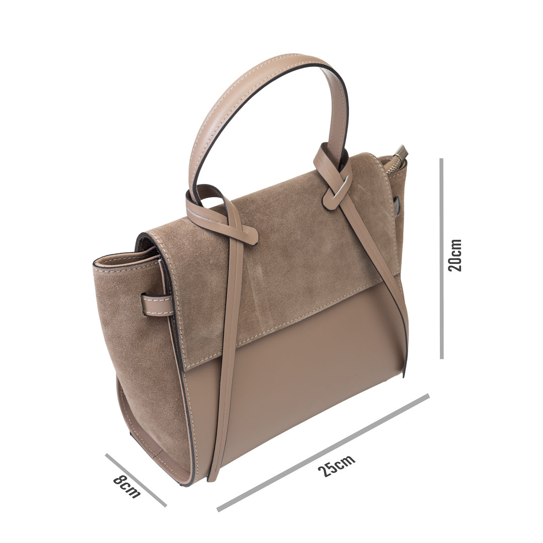 Damenhandtasche aus dunkelgrauem Wildleder Erika