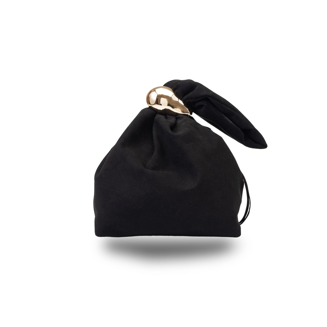 Damenhandtasche aus echtem Wildleder, Schwarz Eliza