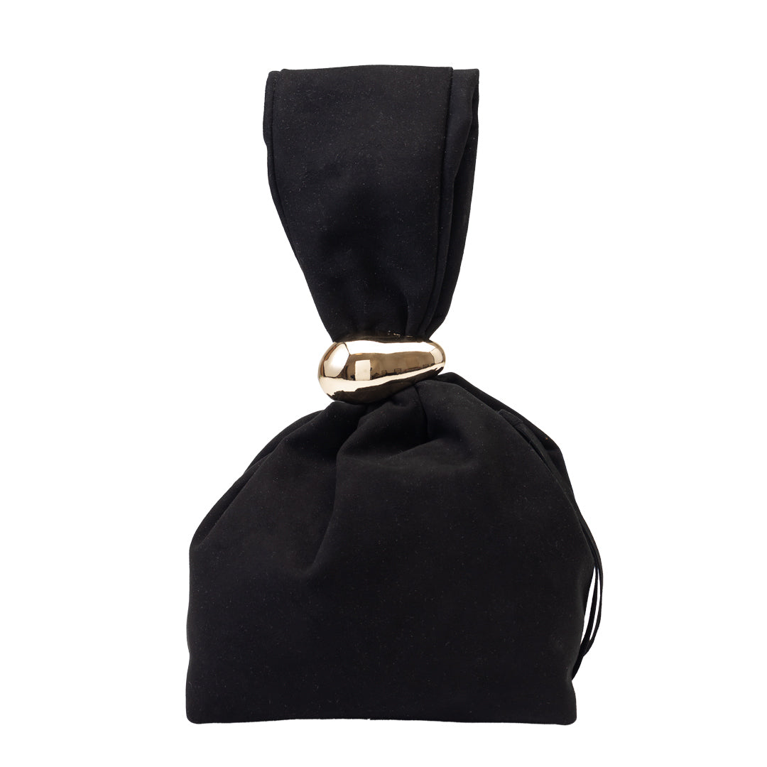 Damenhandtasche aus echtem Wildleder, Schwarz Eliza