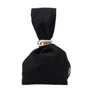 Damenhandtasche aus echtem Wildleder, Schwarz Eliza