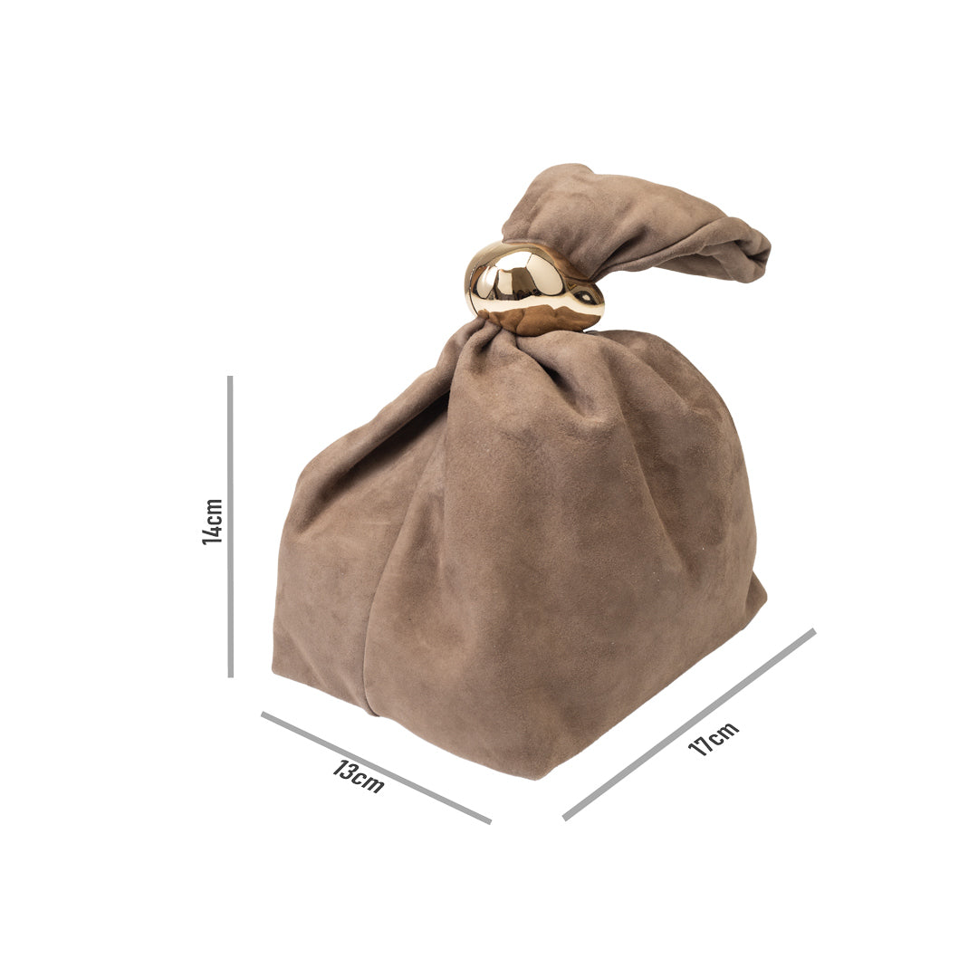 Geantă damă din piele intoarsa naturala,taupe Eliza
