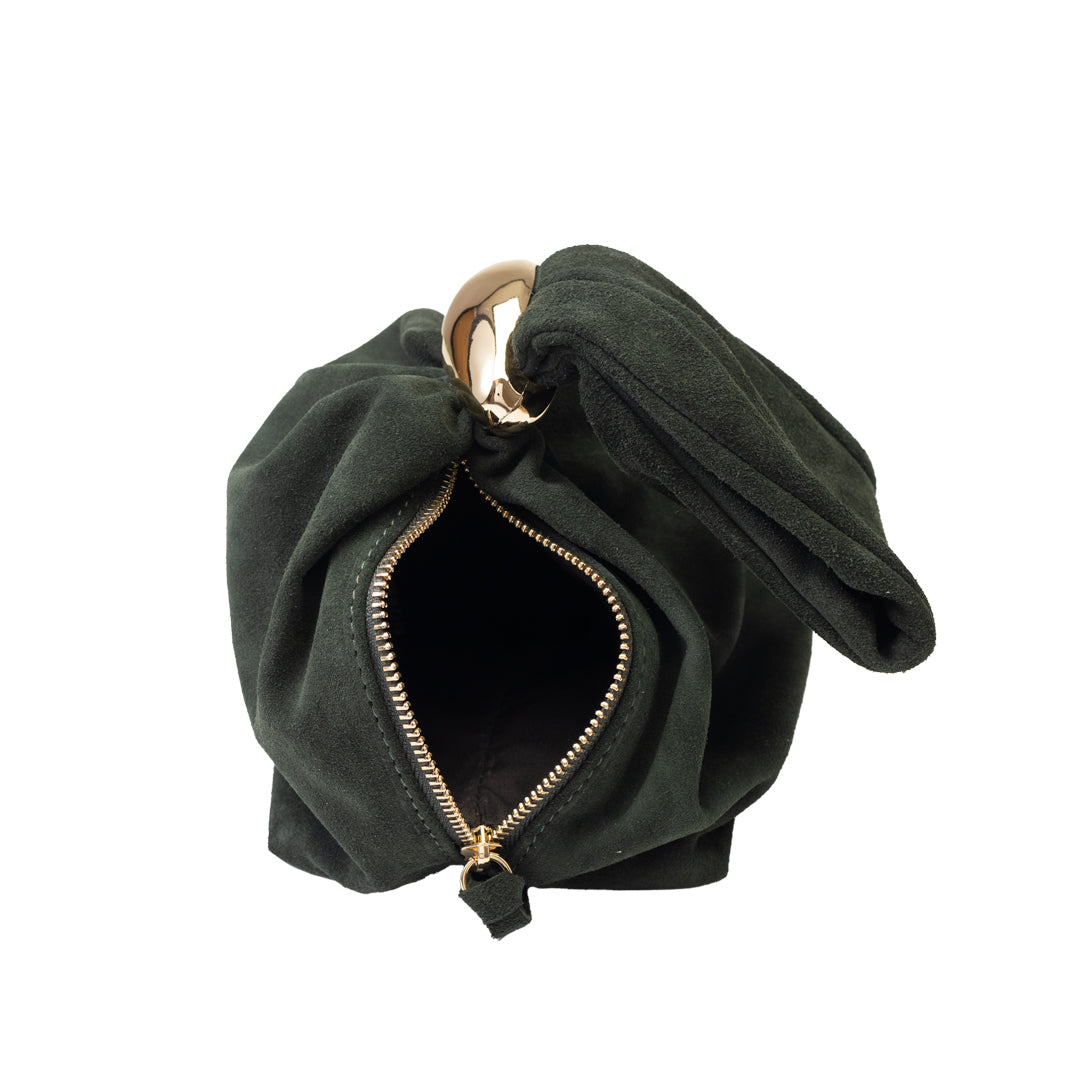 Damenhandtasche aus Naturwildleder, Armygrün Eliza