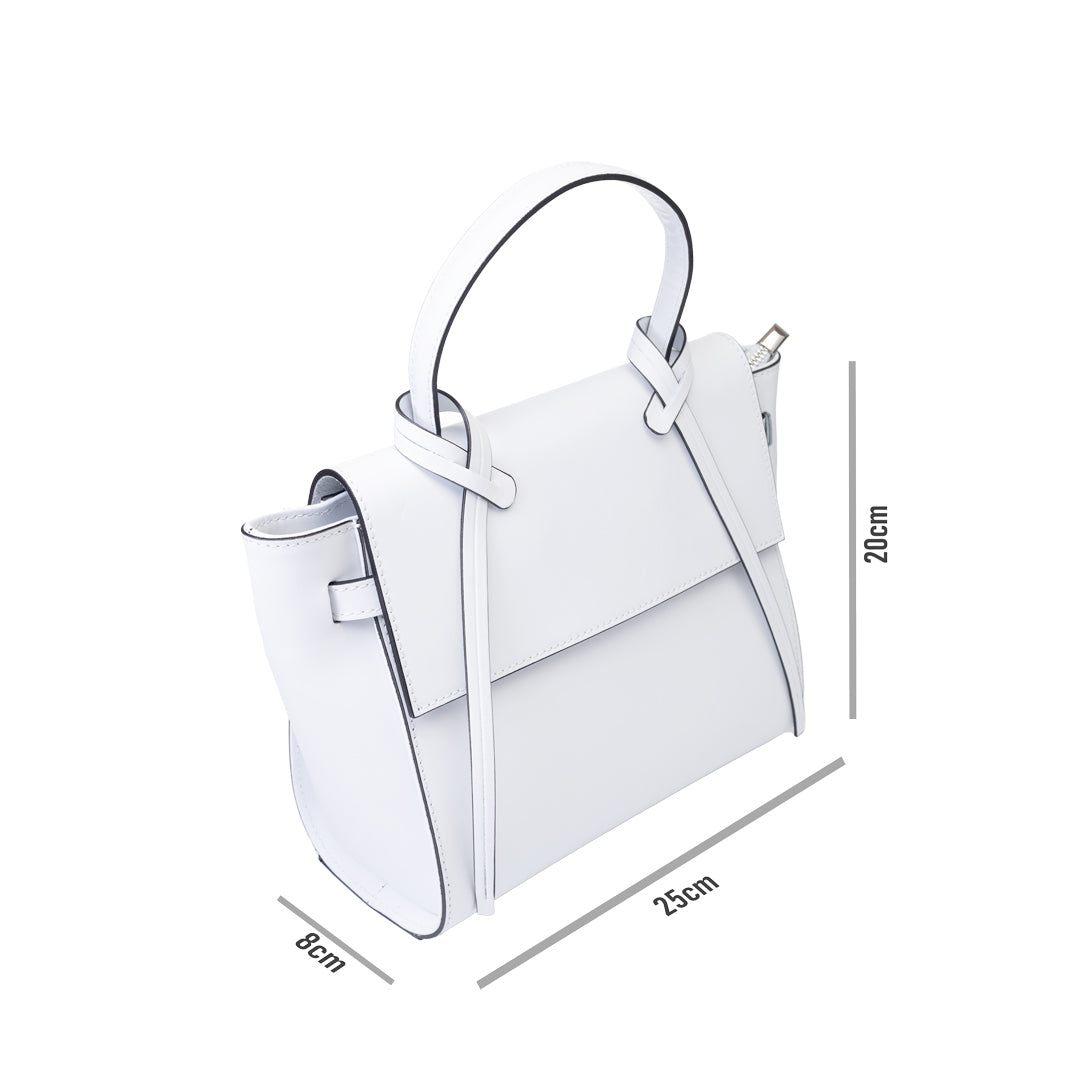 Damenhandtasche aus weißem Echtleder Erika