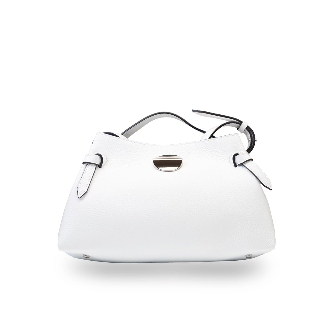 Damenhandtasche aus echtem Leder Weiß Tania