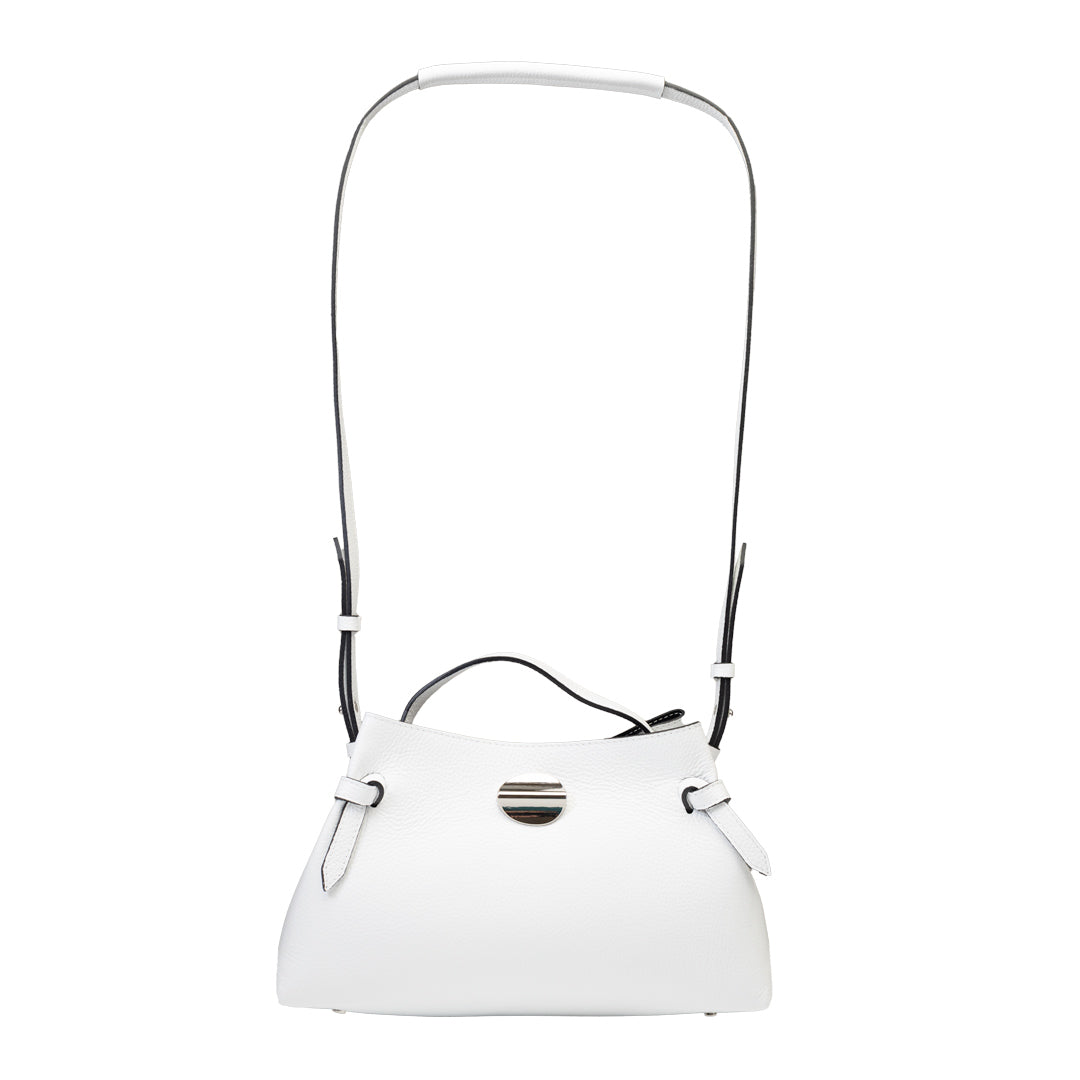 Damenhandtasche aus echtem Leder Weiß Tania
