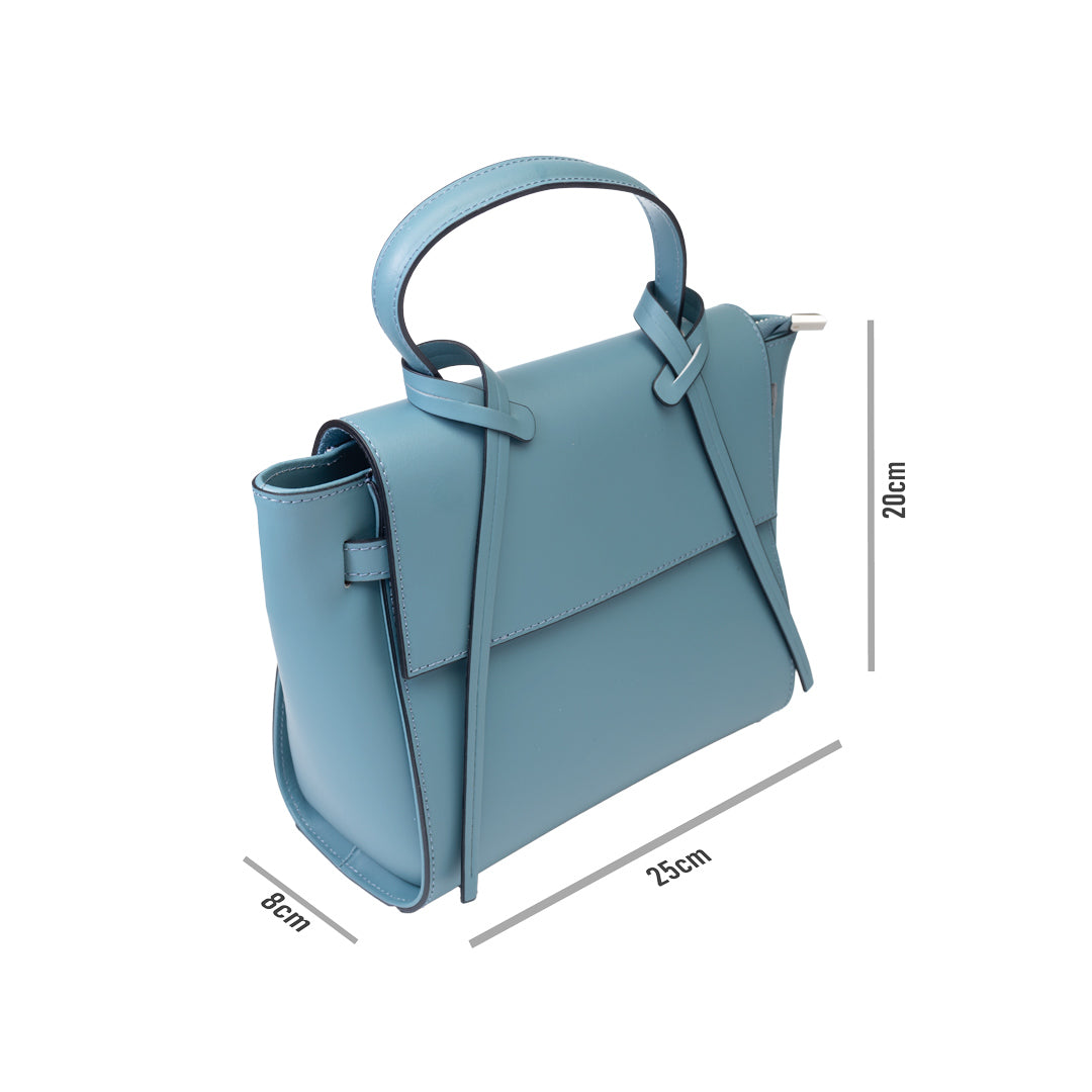 Damenhandtasche aus echtem Leder Erika blau