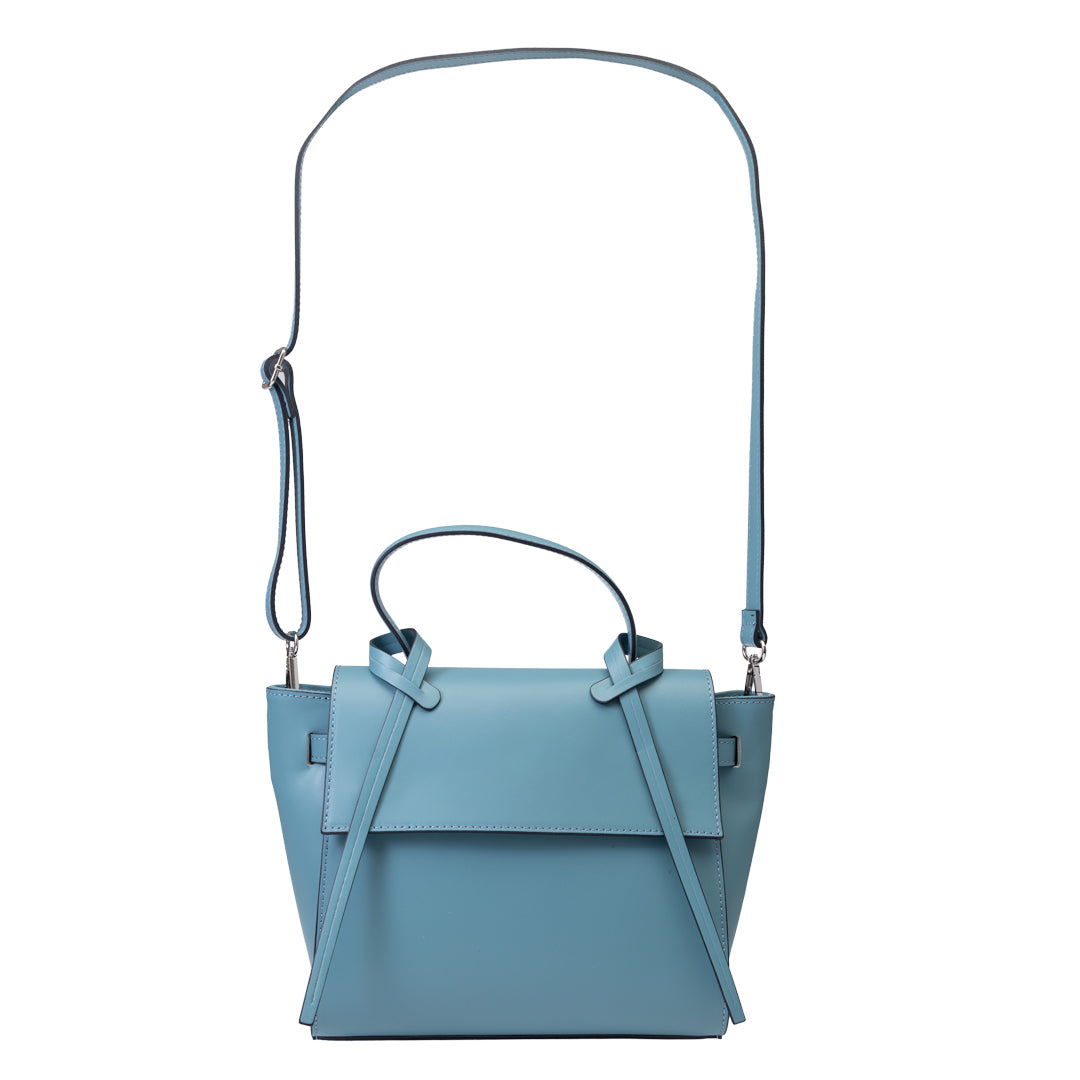 Sac à main femme en cuir véritable bleu Erika