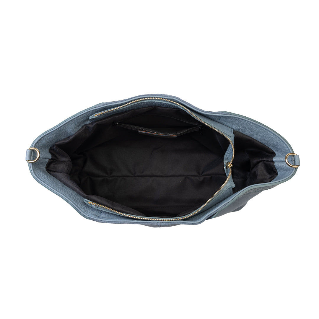 Damenhandtasche aus hellblauem Wildleder Bianca