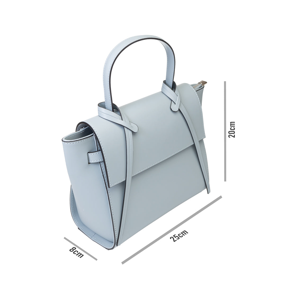 Damenhandtasche aus hellblauem Echtleder Erika