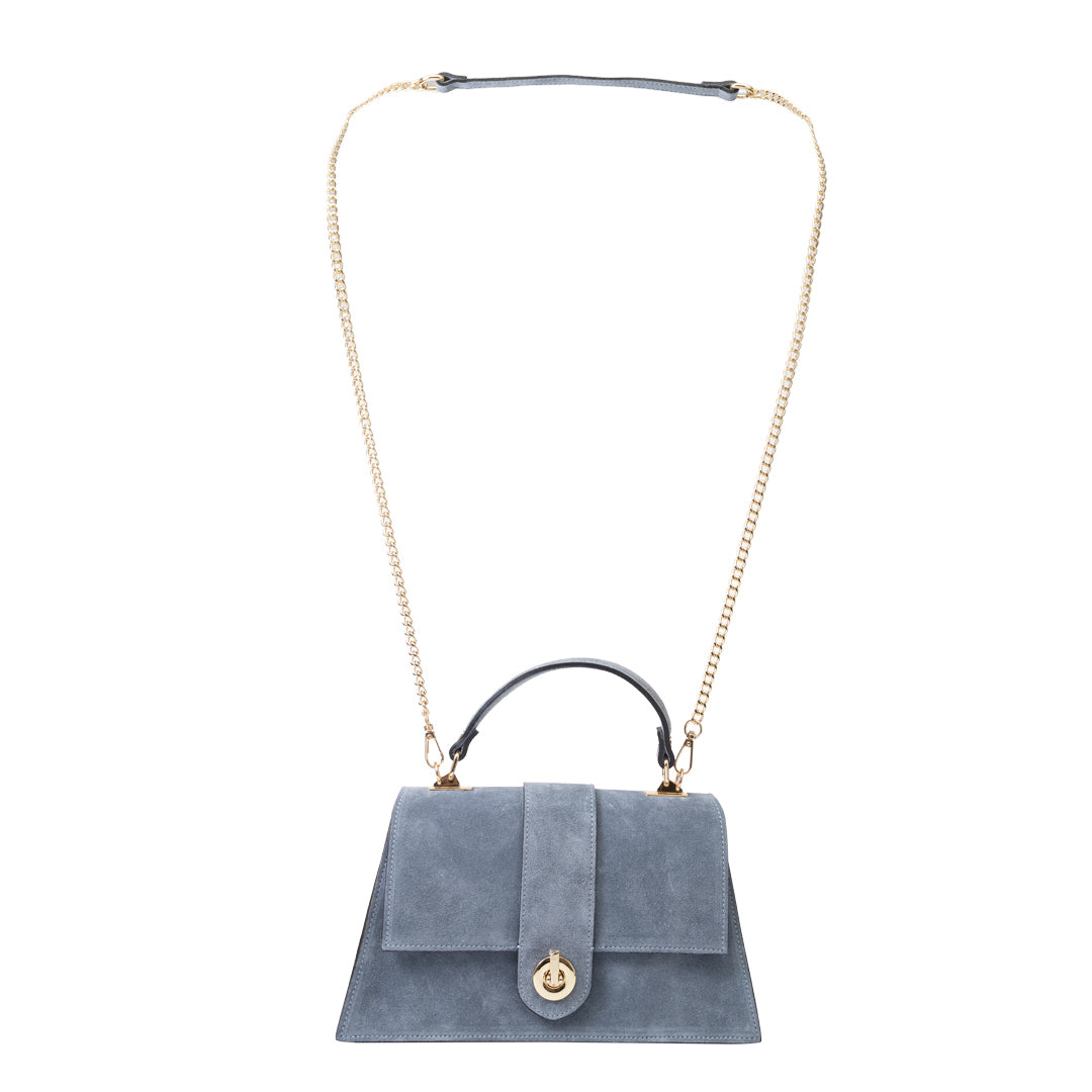 Damenhandtasche aus echtem Leder hellblau Verona