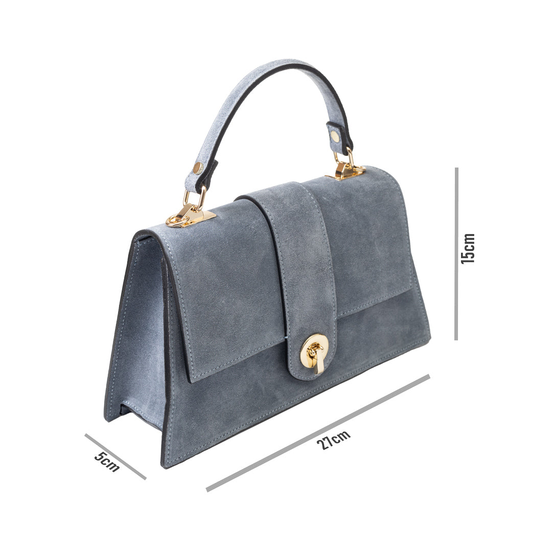 Damenhandtasche aus echtem Leder hellblau Verona