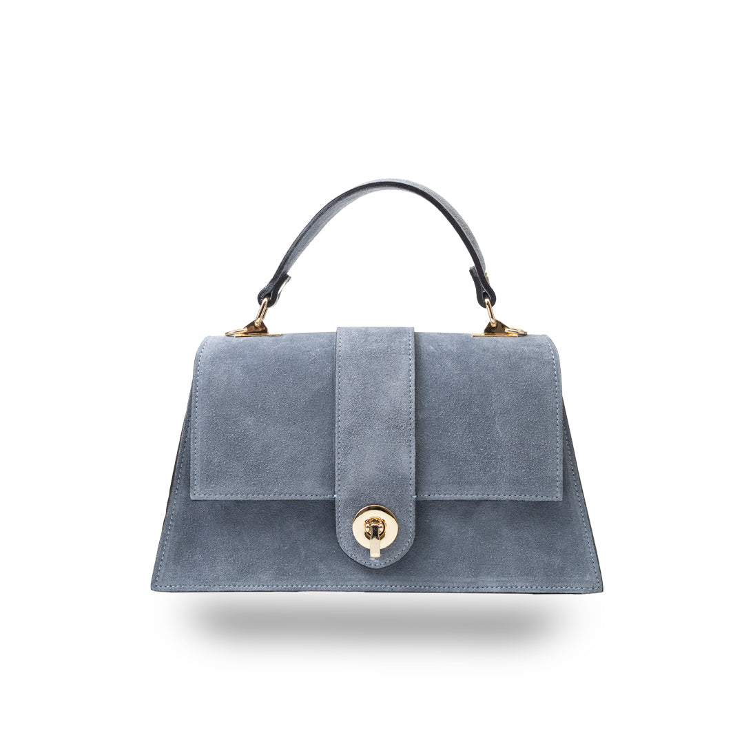 Damenhandtasche aus echtem Leder hellblau Verona