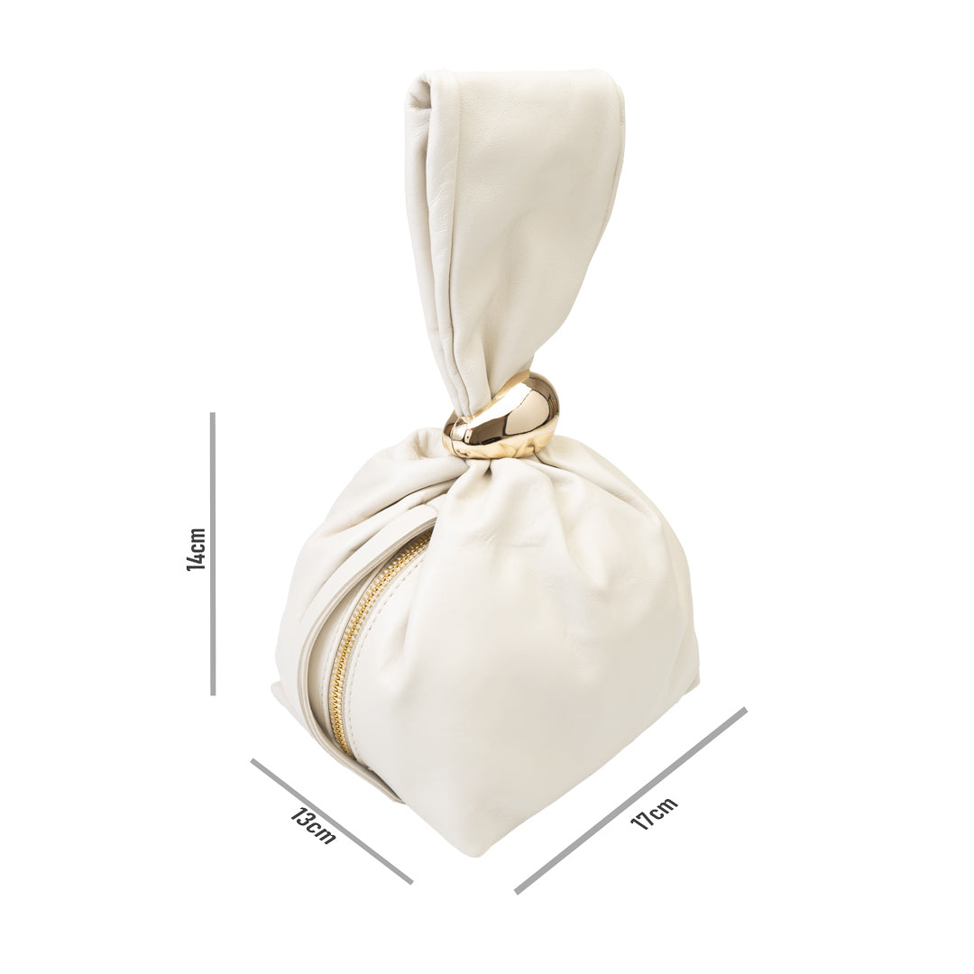 Damenhandtasche aus beigem Echtleder Eliza