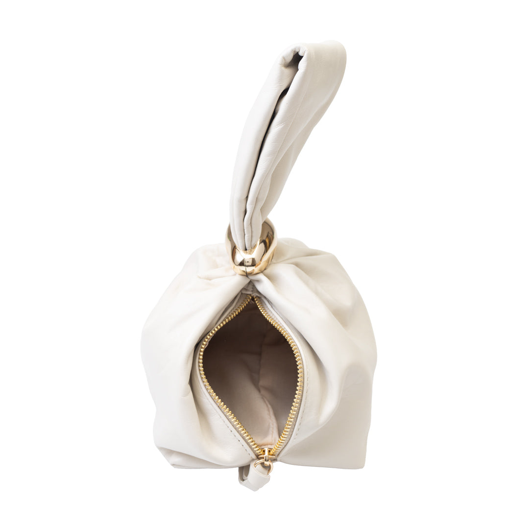 Damenhandtasche aus beigem Echtleder Eliza