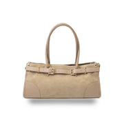 Damenhandtasche aus beigem Echtleder Evelin